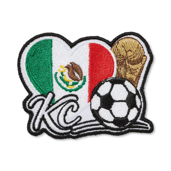Soccer Heart Flag Patch, AMD Embroidery