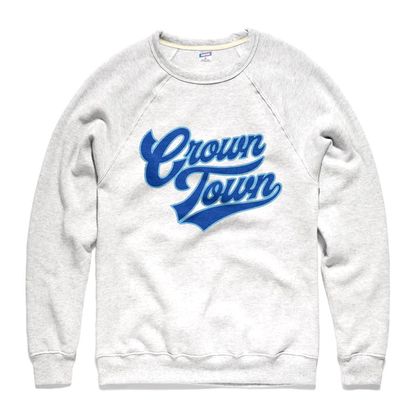 Charlie Hustle Crown Town Script Sweatshirt: Ash