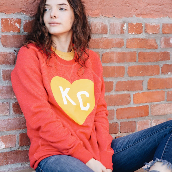 Heather Red KC Heart Vintage Hoodie | Charlie Hustle 10 / XXXL