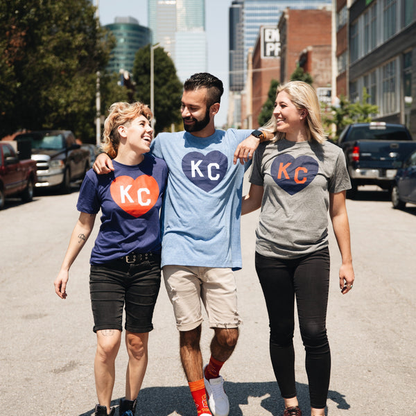 KC Heart Shirt Blue Heart KC Tee Cute Kansas City Spirit 