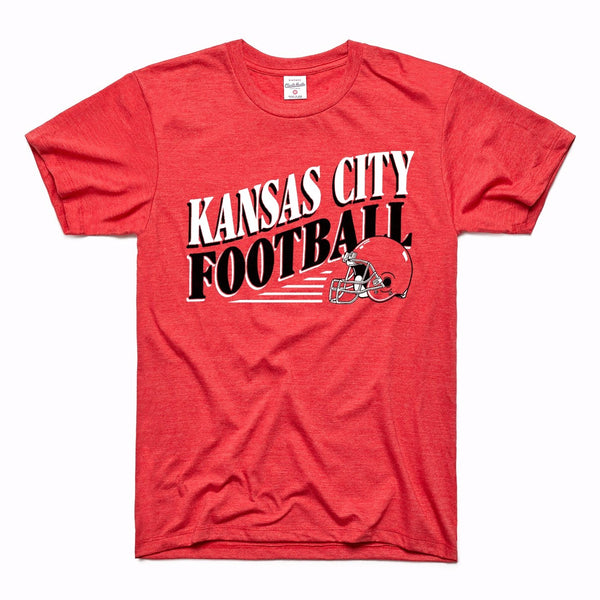 Charlie Hustle Kansas City Football Tee - Red M / Red