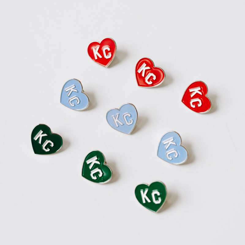 Charlie Hustle KC Heart Enamel Pin: Green