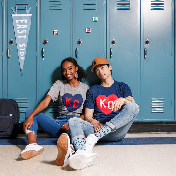 Charlie Hustle KC Heart Tee - Grey
