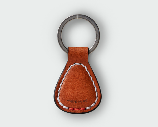 Southwestern Sun Leather Key Fob Key Chain (Color: Tan)
