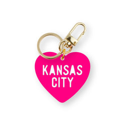 Cleary Lane Kansas City Heart Keychain: Hot Pink