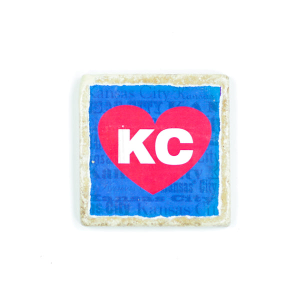 Coasters to Coasters: Blue and Red KC Heart – Made in KC