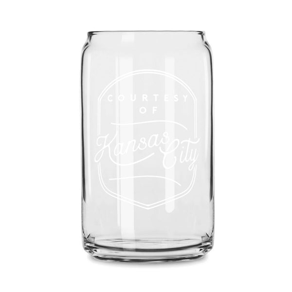 Half Full Drinkware Courtesy of Kansas City Beer Can Glass – Made in KC