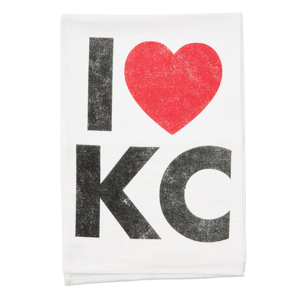 FarmDog Studios I Heart KC Tea Towel – Made in KC