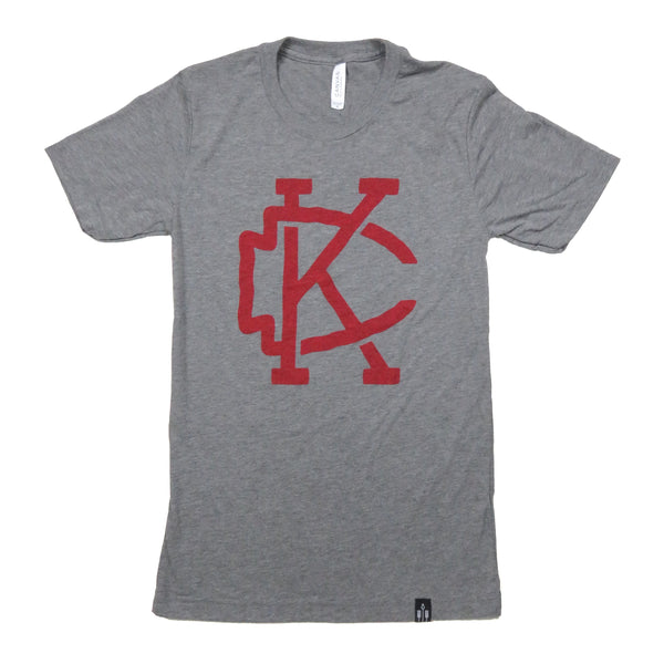 Flint & Field KC Arrowhead Tee Grey Made in KC