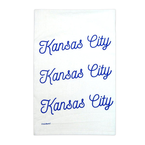 Green Bee KC Kansas City Script Tea Towel - Royal