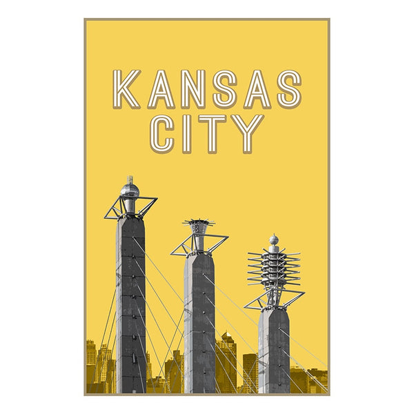 KC Landmarks Project Postcard: Bartle Hall Pylons