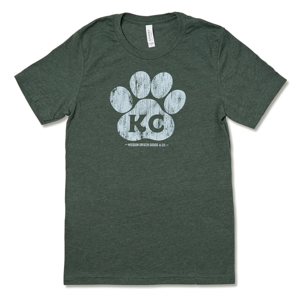 Mission Driven Goods KC Paw Chiefs Flag T-Shirt | Red Friday Kansas City | Mission Driven L / Solid Red Triblend