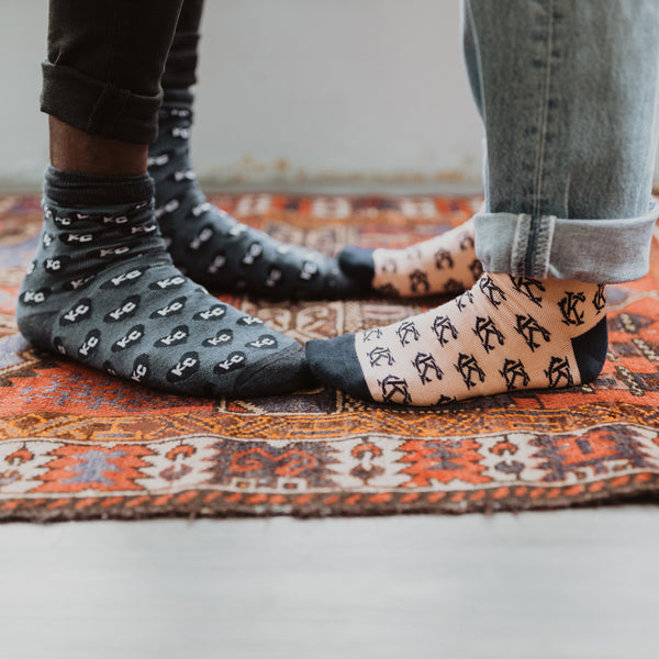 School of Sock Made in KC Exklusive Charcoal Heart KC-Socken