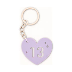 #13 Lavender Heart Keychain, Hello Kuma