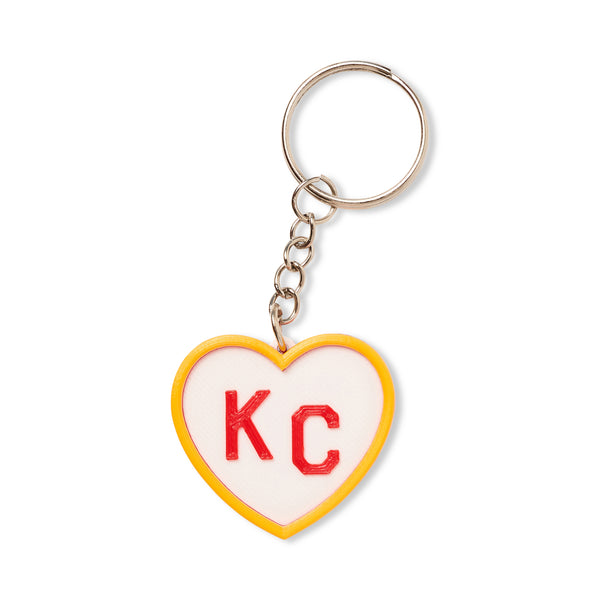 KC Heart, Kansas City Football, Keychain, 3DHQ