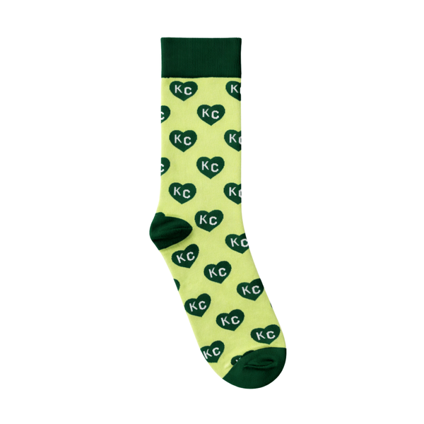 School of Sock Green Heart KC Socks