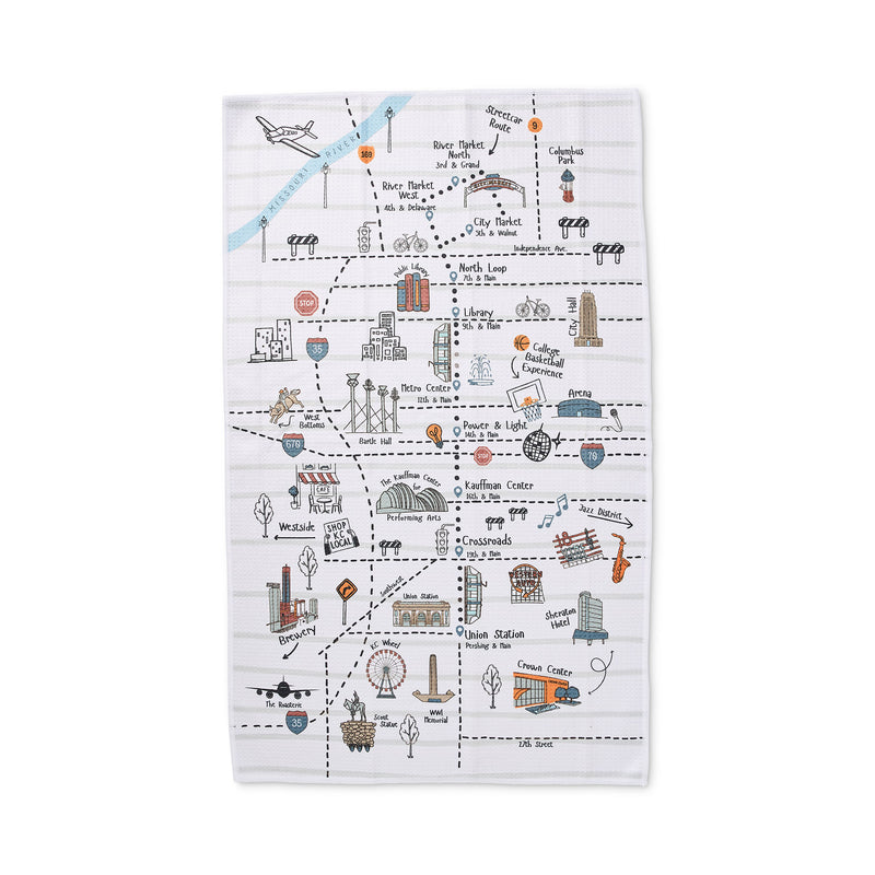 Absorb Lumen KC Map Dish Towel