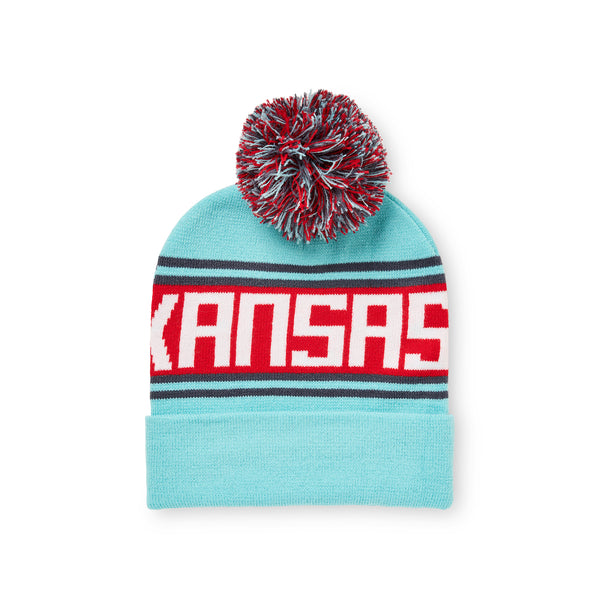 Charlie Hustle Kansas City Teal Women's Soccer Pom Beanie