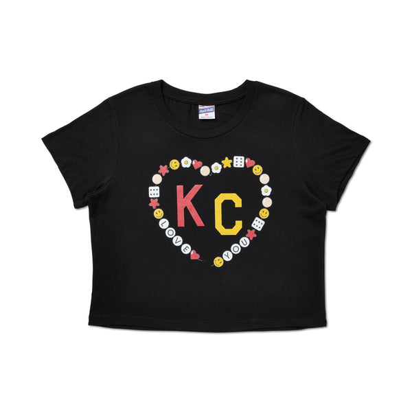 KC Friendship Bracelet Heart Crop Tee, Charlie Hustle