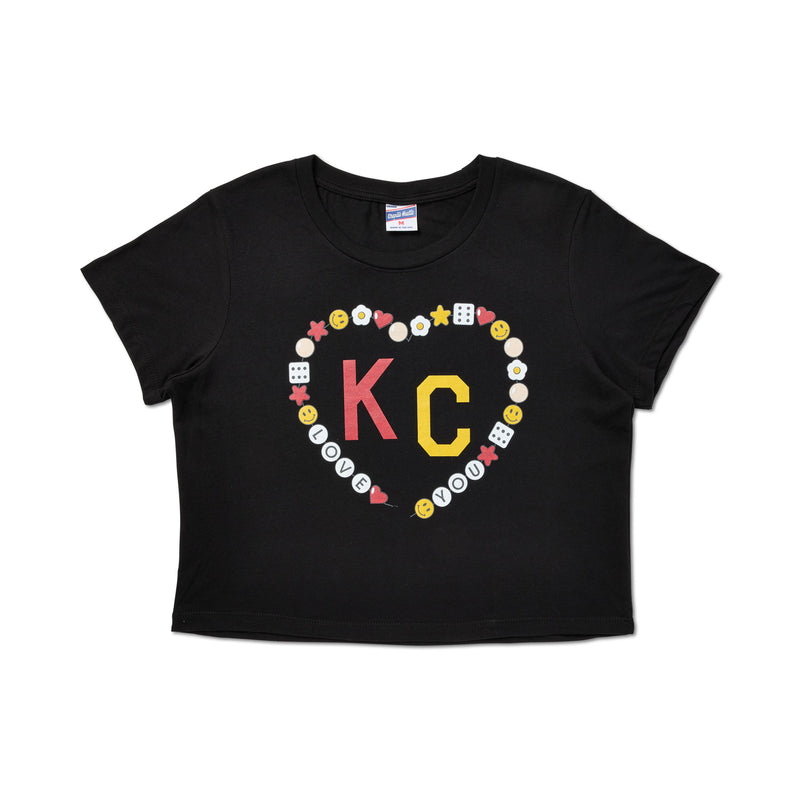 KC Friendship Bracelet Heart Crop Tee, Charlie Hustle