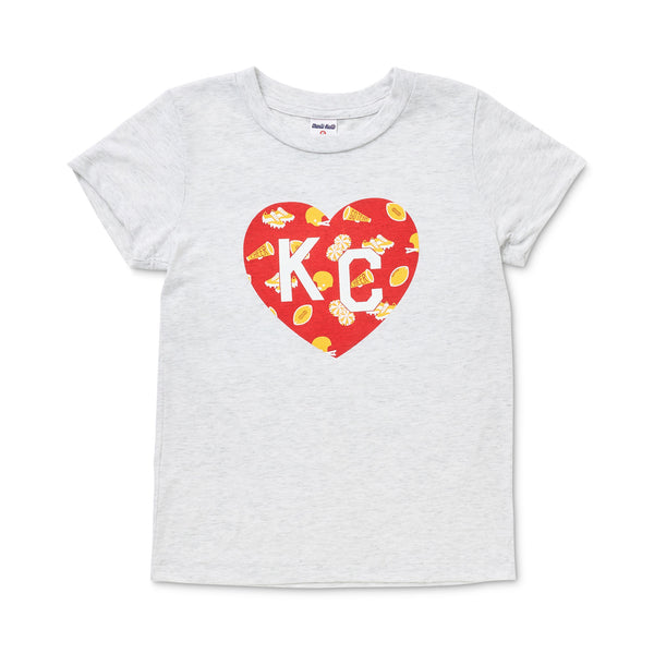 Kid's Football Icons KC Heart Tee, Charlie Hustle