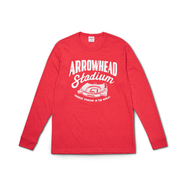 Charlie Hustle Arrowhead Stadium Langarm-T-Shirt – Rot