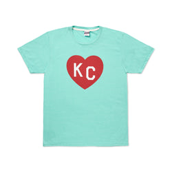 Charlie Hustle KC Heart Red on Teal