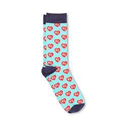 Charlie Hustle KC Heart Socks Teal and Red