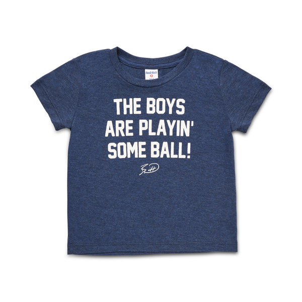 Charlie Hustle "The Boys Are Playin' Some Ball" Kid's Tee- Navy