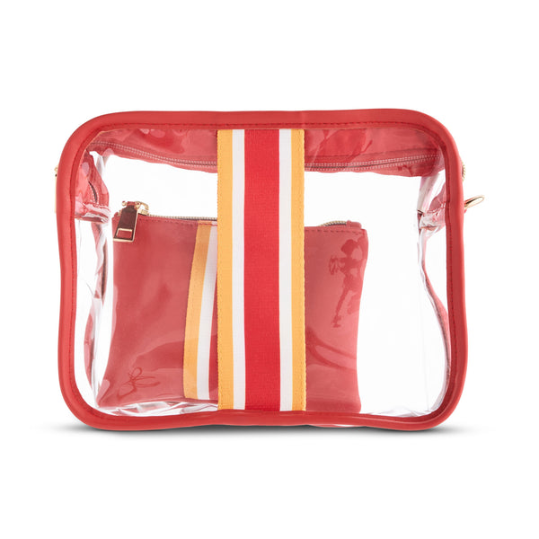 Red & Gold Clear Stadium Bag, Hart & Lux
