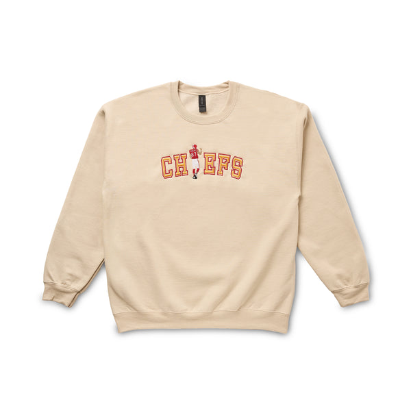 Cream Kelce Embroidered Sweatshirt, #87, Craft E. Embroidery