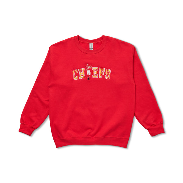 Red Kelce Embroidered Sweatshirt, #87, Craft E. Embroidery