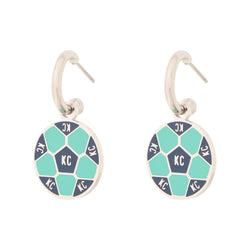 Eb & Co KC Teal Soccer Ball Earrings