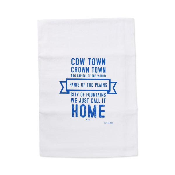 Royal Cowtown Tea Towel, Green Bee KC
