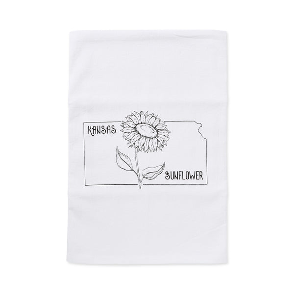 Sunflower Kansas Tea Towel, Green Bee KC
