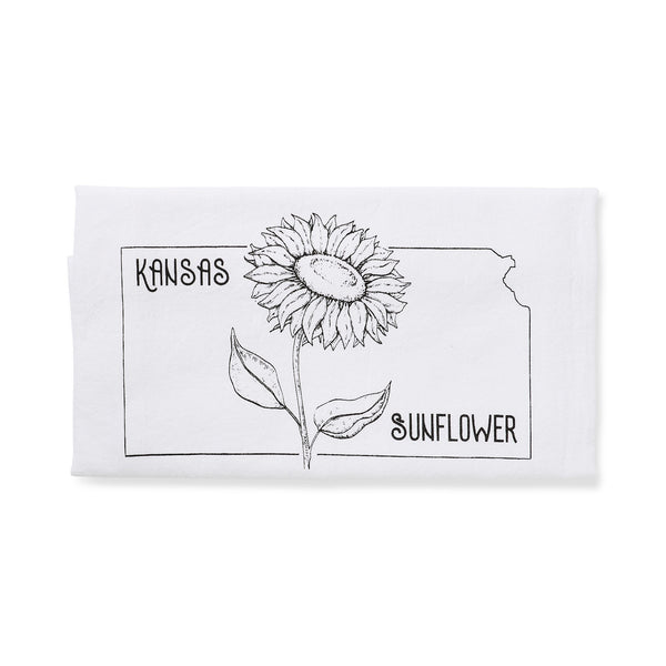 Sunflower Kansas Tea Towel, Green Bee KC