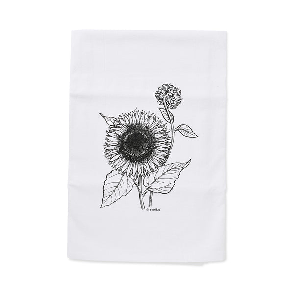 Sunflower Tea Towel, Green Bee KC