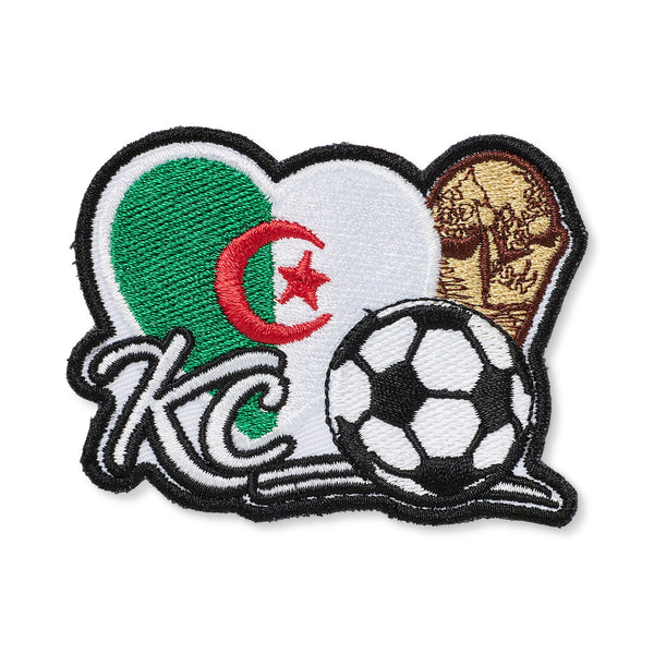 Soccer Heart Flag Patch, AMD Embroidery