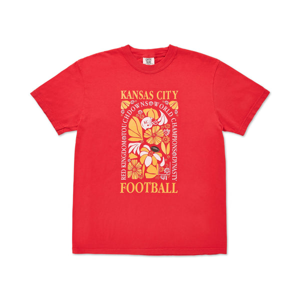 Arch Football Floral Tee, Red Rival