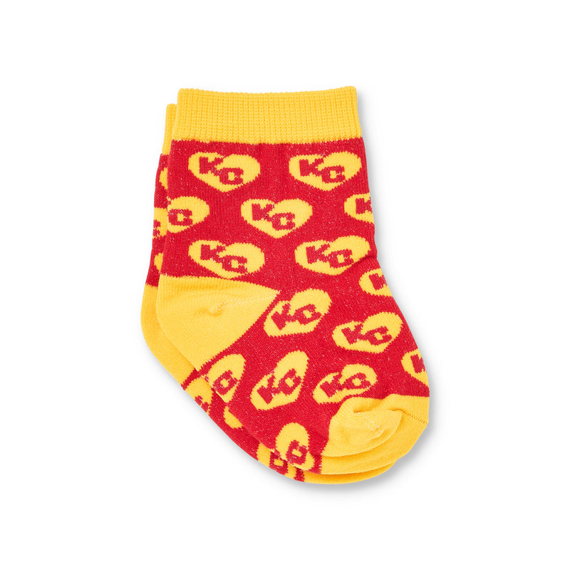 Kid's & Baby Red & Yellow Heart Sock