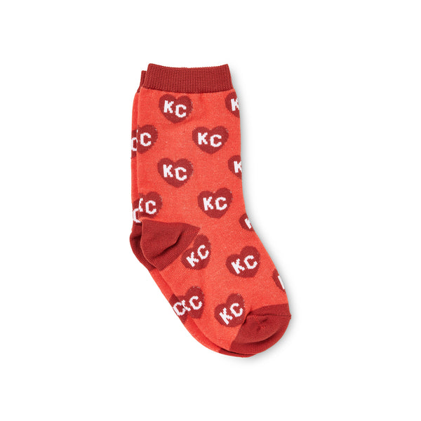 Kid's Red Heart Sock with White KC