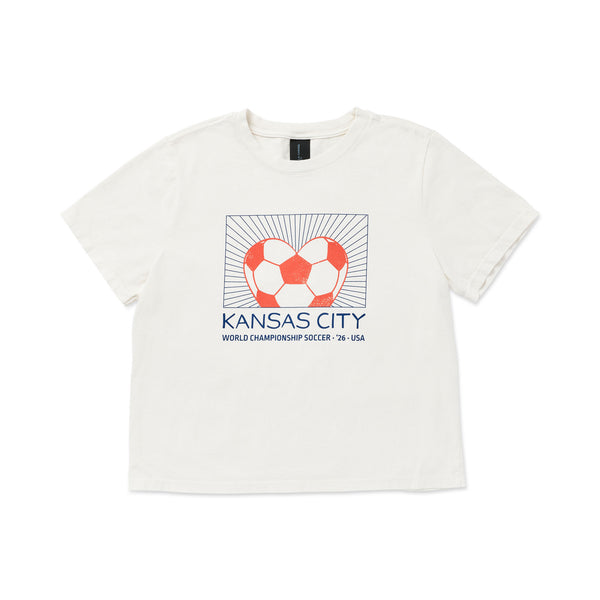 Kansas City Heart Soccer Cropped Tee, Ivory, Carly Rae