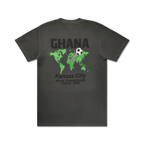 Ghana Charcoal Futbol Map Tee, Made In KC Exclusive!
