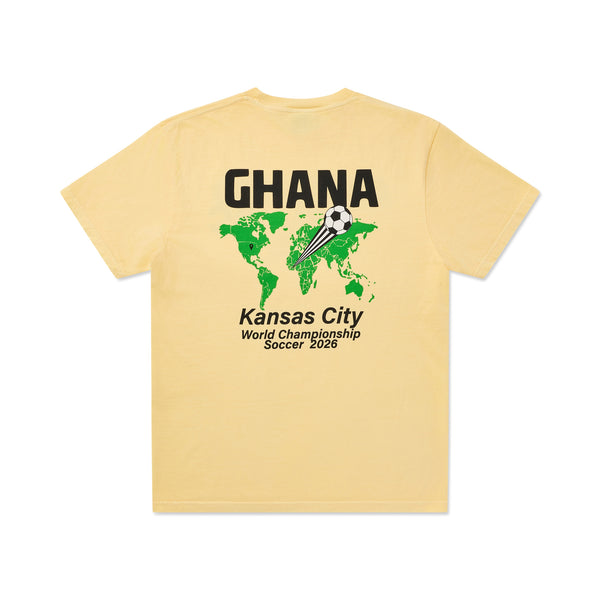 Ghana Yellow Futbol Map Tee, Made In KC Exclusive!