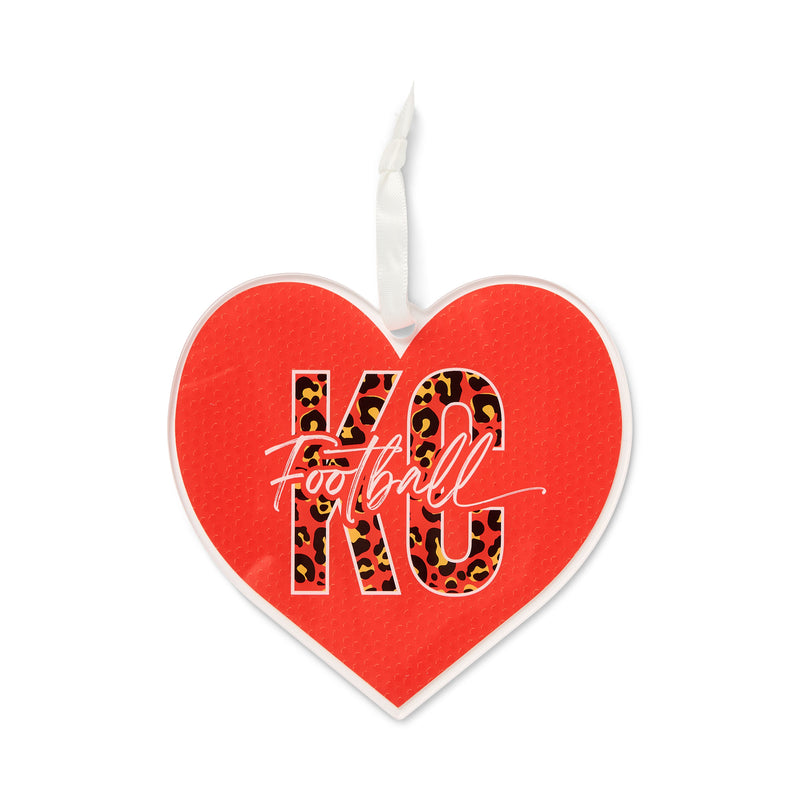 Heart KC Football Ornament, Hart & Lux