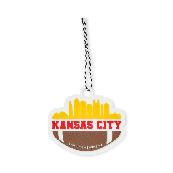 KC Football Skyline Ornament, Fountain City Woodshop
