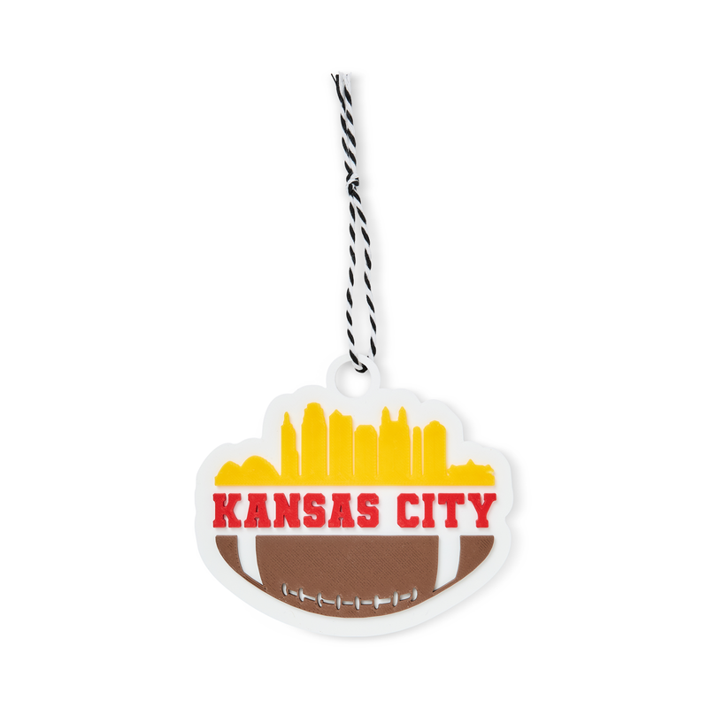 KC Football Skyline Ornament, Fountain City Woodshop
