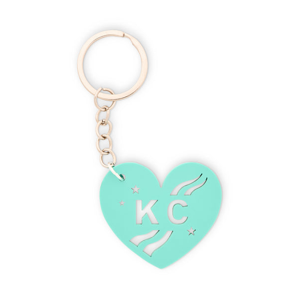 KC Soccer Teal Heart Keychain, Hello Kuma