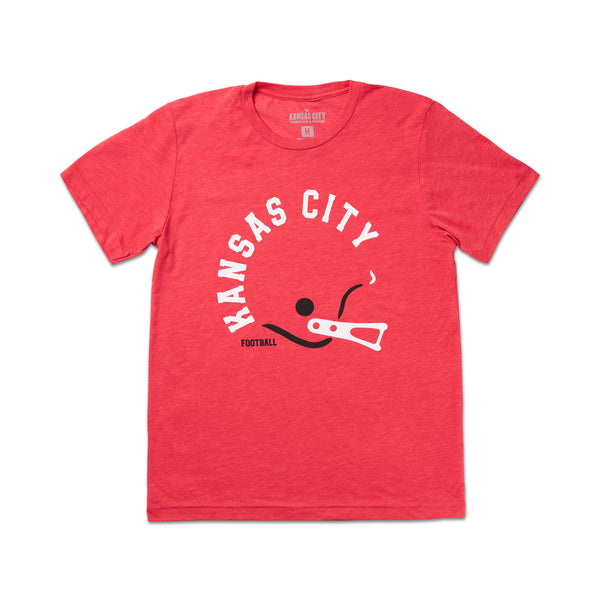 Kansas City Clothing Co. Rotes KC Football-Helm-T-Shirt