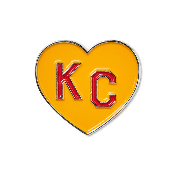 Charlie Hustle KC Heart Enamel Pin: Yellow & Red